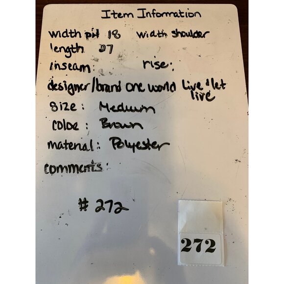 🍒 2/$20 🍒 Brown Pattern Long Sleeve Blouse with Jeweled Neckline sz M - Picture 8 of 8